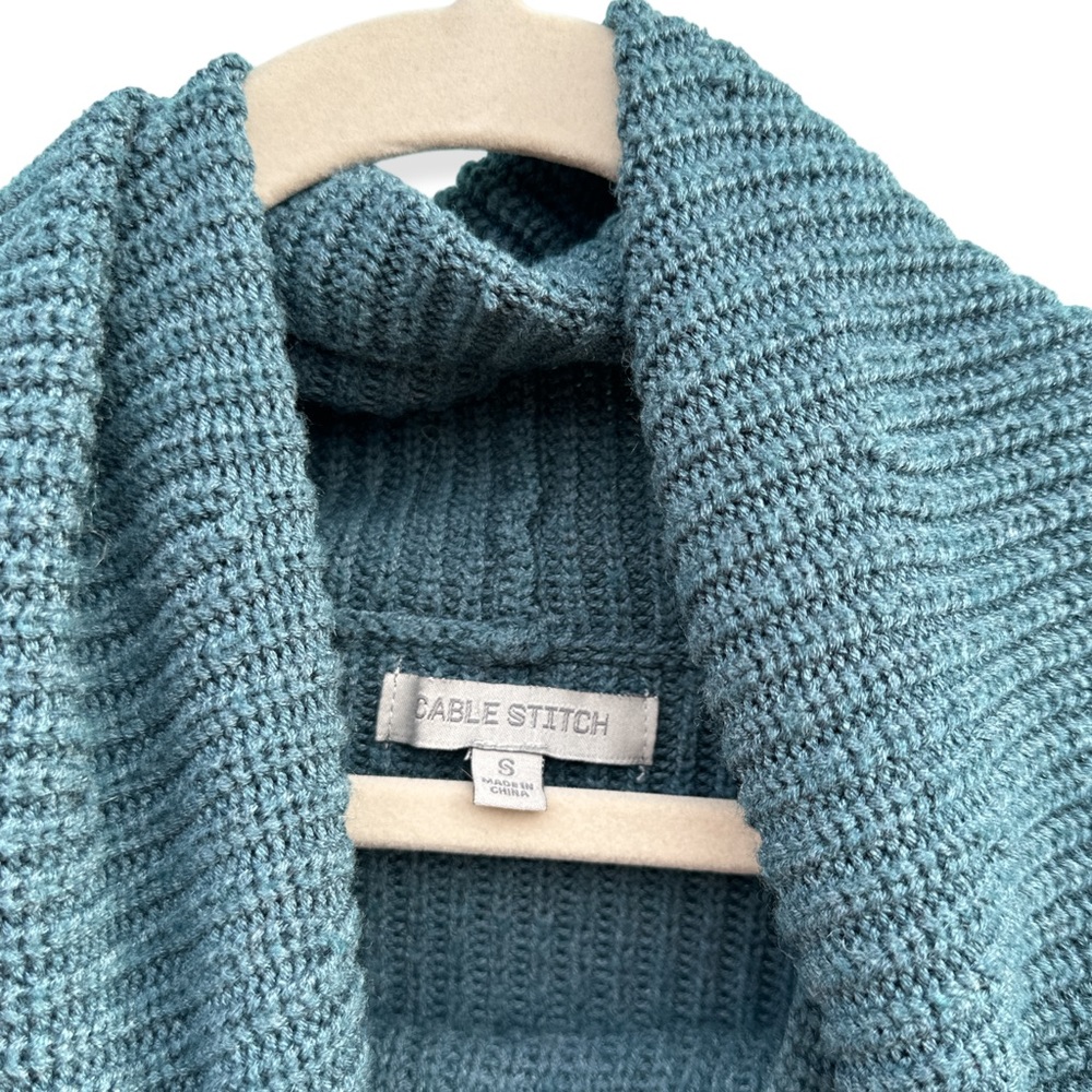 Cable Stitch Knit Cowl Neck Sweater - Picture 2 of 7